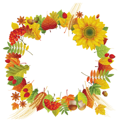 Kaz_Creations Autumn Fall Leaves Leafs Background Frame - png gratis