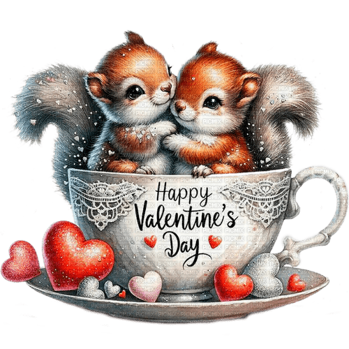 st.Valentine squirrels by nataliplus - gratis png