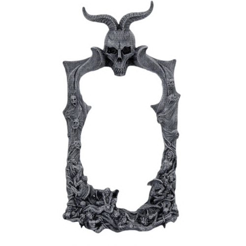 gothic dark frame skull black white - ücretsiz png