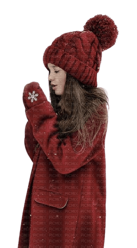 kikkapink girl winter child red baby - 無料png