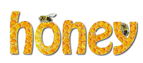 Honey.Bee.Text.yellow.deco.Victoriabea - Free PNG