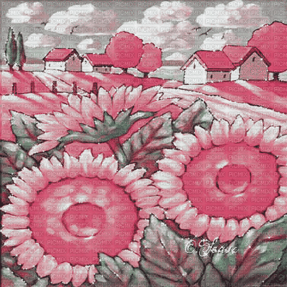 soave background animated field sunflowers flowers - GIF animado grátis