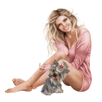 Kaz_Creations Woman Femme Colours Colour-Girls Dog Pup - PNG gratuit