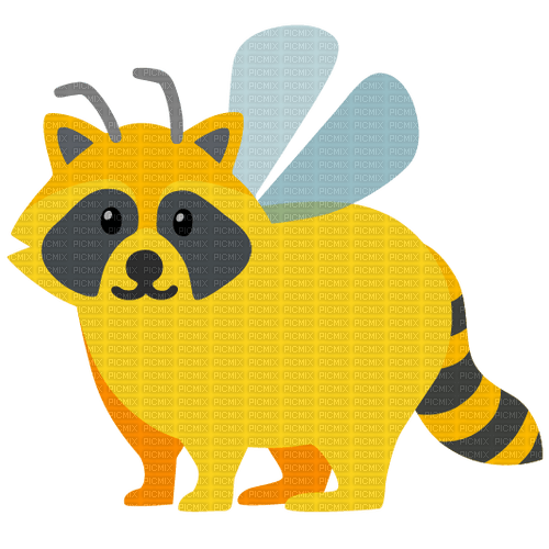 raccoon bee emoji - gratis png