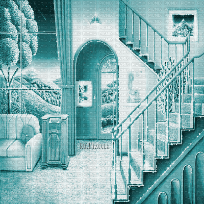 Y.A.M._Interior room background blue - Δωρεάν κινούμενο GIF