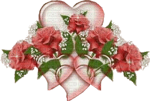 Coeur et roses - Бесплатный анимированный гифка