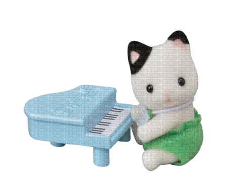 Sylvanian Families piano cat - 無料png