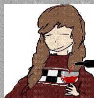 Madotsuki Drinking - Bezmaksas animēts GIF