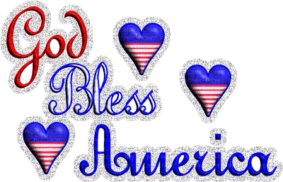 text letter god bless america flag usa glitter heart 4 july blue  tube   animated animation gif anime - GIF animé gratuit