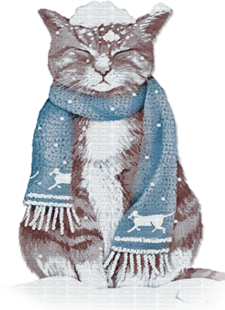 soave cat animals winter christmas deco - Free PNG