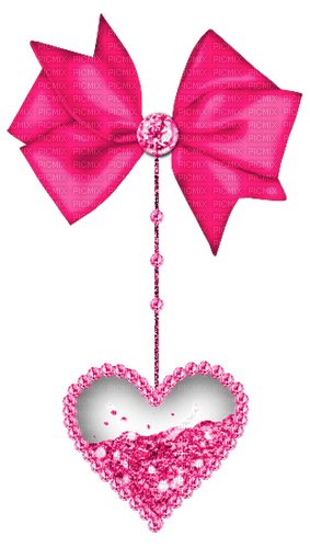 Hanging.Glitter.Heart.Bow.Pink - gratis png