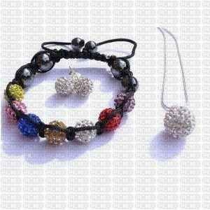 shamballa bracelet jaune noir rouge bleu blanc colier bijoux - PNG gratuit