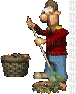 Mopping Man - Безплатен анимиран GIF