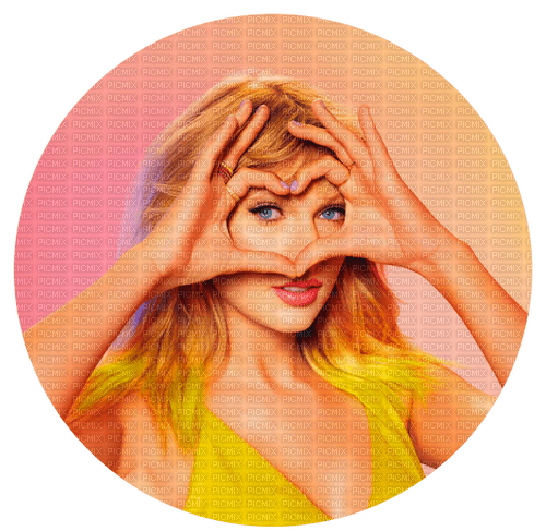TAYLOR SWIFT, taylor , swift , catbunny1987 , lover , music , pink , yellow  , circle , scrap , singer , heart , hearts , hands - png gratis - PicMix