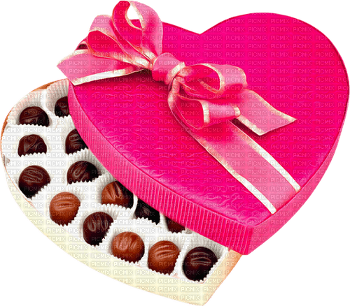 Heart.Box.Candy.Brown.White.pink - Free PNG
