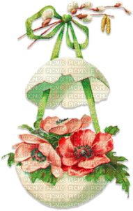 soave deco easter eggs flowers vintage red green - ilmainen png