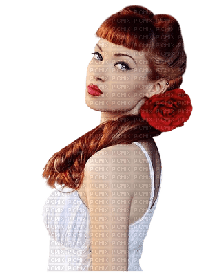 Woman  Red Rose White - Bogusia - Free PNG