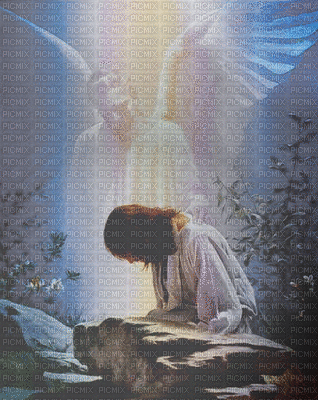 Jesus Praying in the Garden of Gethsemane 3 - 免费动画 GIF