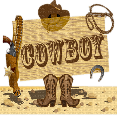 cowboy western deco - png gratuito
