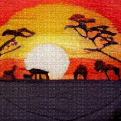 African Sunset Feltwork Background - gratis png