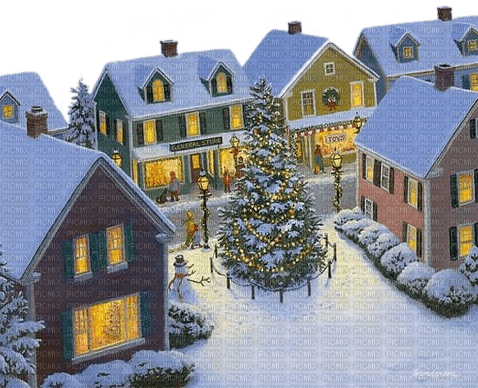 christmas house village - png gratis
