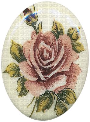 Kaz_Creations Deco Scrap Oval Badge Flowers - zdarma png