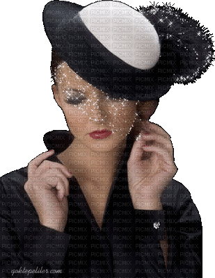 woman in hat bp - 免费动画 GIF