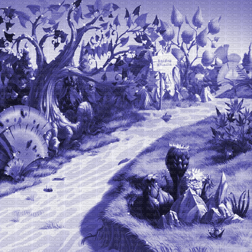 Y.A.M._Cartoons Landscape background blue - Darmowy animowany GIF