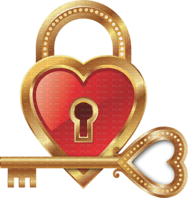 Kaz_Creations Love Heart Valentines  Padlock - ilmainen png