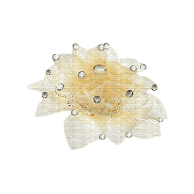 BOW-Ligth-yellow-lace-pearls - png gratis