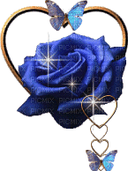 coração de rosa azul - Бесплатни анимирани ГИФ