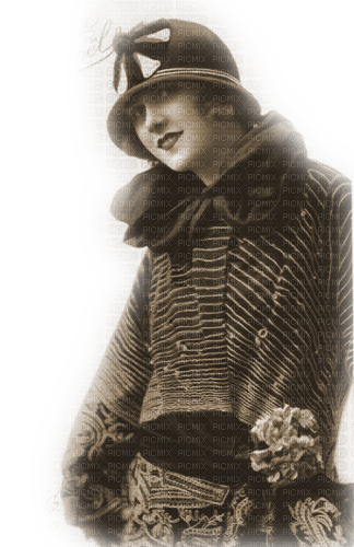 kikkapink sepia vintage winter woman - ücretsiz png