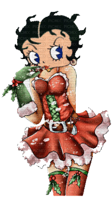 cecily-betty boop tenue noel - Free animated GIF
