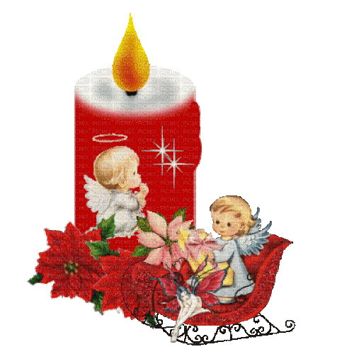 Kerze, Weihnachten, Engel - Bezmaksas animēts GIF