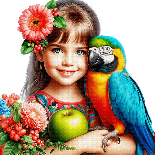 Child - Parrot - zdarma png