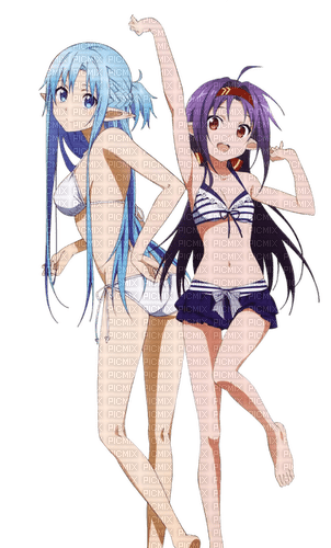 Asuna and Yuuki - Free PNG