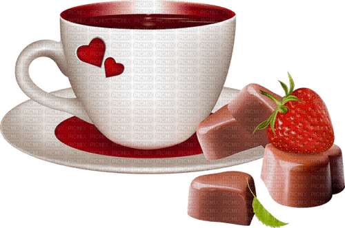 cup with chocolate and strawberries sunshine3 - zdarma png