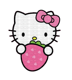 Hello Kittys' Strawberry - PNG gratuit