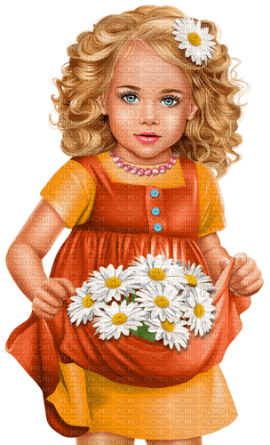 Girl with daisies. Summer. Spring. Leila - бесплатно png