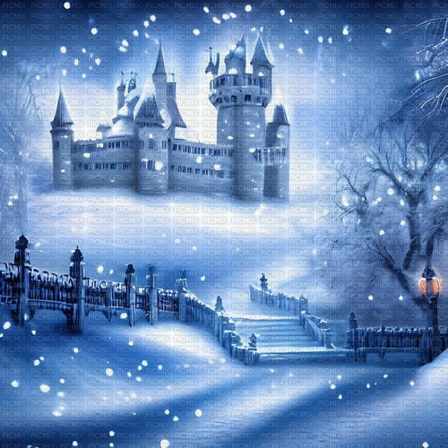 kikkapink winter fantasy background castle - бесплатно png