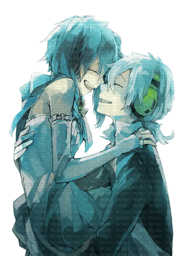 ✶ Anime Couple {by Merishy} ✶, anime , manga , couple , cartoon , love ,  hug , blue - Free PNG - PicMix
