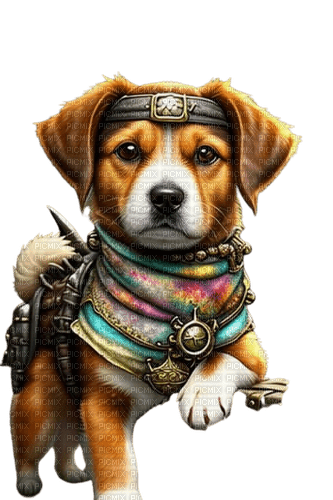 Steampunk dog - png gratuito