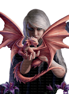 mujer con dragon by estrellacristal - Free PNG