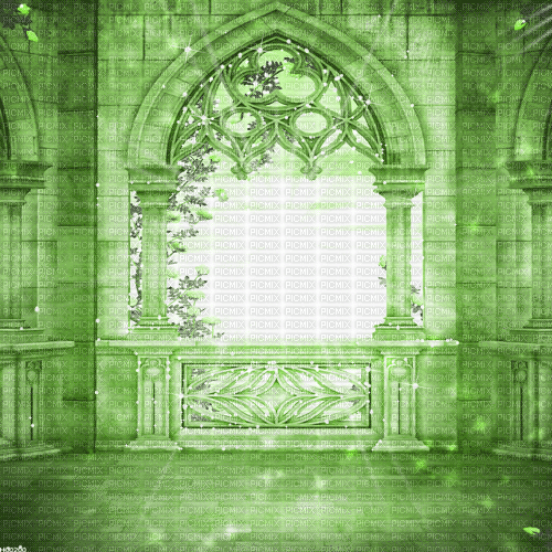 Y.A.M._Fantasy Landscape background green - Free animated GIF