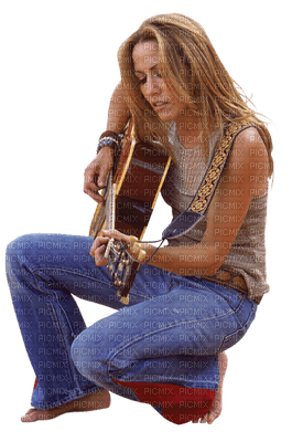 Kaz_Creations Woman Femme With Guitar - PNG gratuit