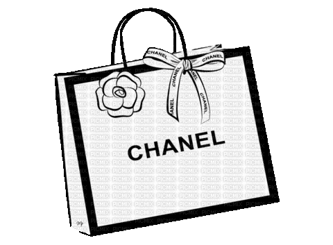Bag Chanel White Black - Bogusia - Nemokamas animacinis gif