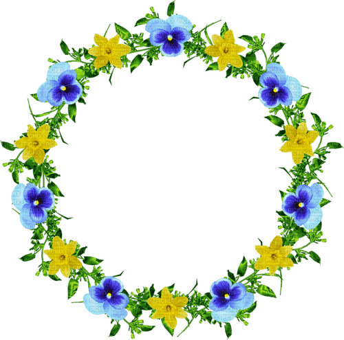 circle fleurs flowers Blumen spring - gratis png