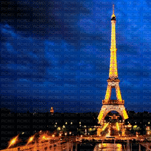 Rena Night Nacht Eiffelturm Paris Hintergrund - Gratis geanimeerde GIF