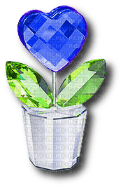 Crystal.Heart.Flower.Blue - png gratuito
