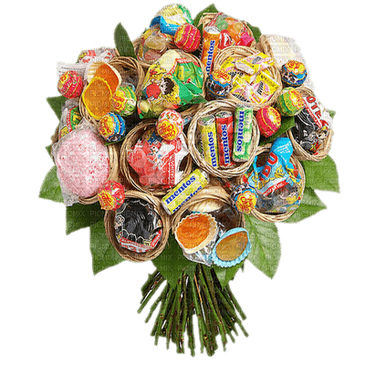 Kaz_Creations Deco Candy Sweets Bouquet - zadarmo png